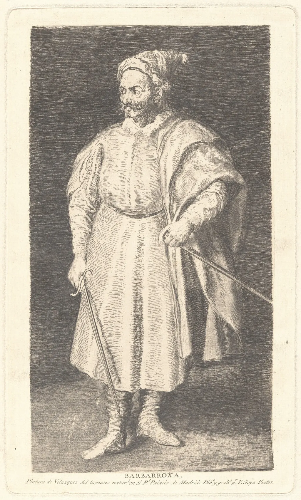 The Jester Barbarroja, by Francisco Goya, ink, 1778