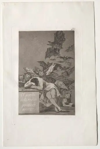 The Sleep of Reason Produces Monsters, Plate 43, by Francisco Goya