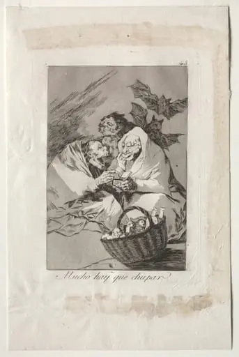There is Plenty to Suck, Plate 45, by Francisco Goya