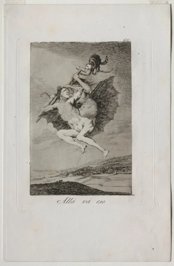 There It Goes, Plate 66, by Francisco Goya, 1799