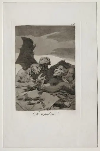 They Spruce Themselves Up, Plate 51, by Francisco Goya