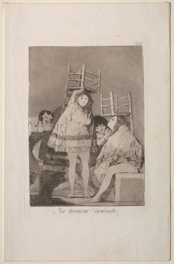 They've Already Got a Seat, Plate 26, by Francisco Goya, 1799