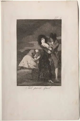 Two of a Kind, Plate 5, by Francisco Goya