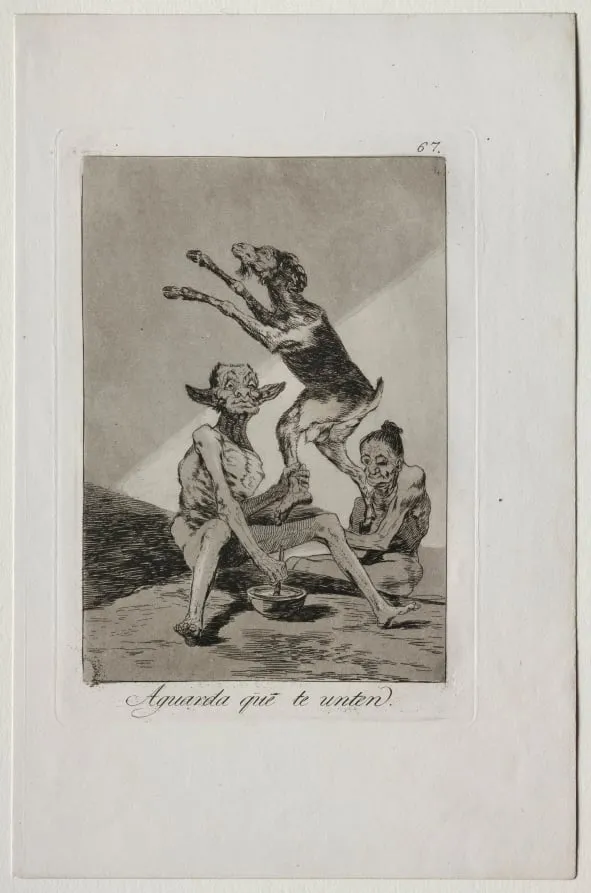 Wait Till You've Been Anointed, Plate 67, by Francisco Goya, 1799