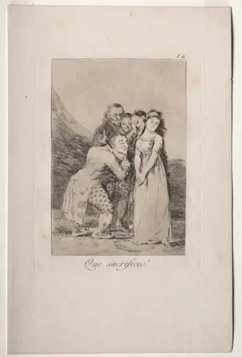 What a Sacrifice!, Plate 14, by Francisco Goya