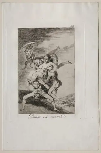 Where is Mother Going?, Plate 65, by Francisco Goya