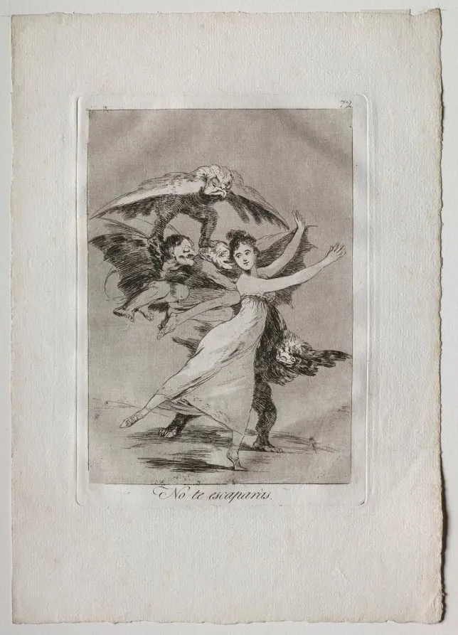 You Will Not Escape, Plate 72, by Francisco Goya, 1799