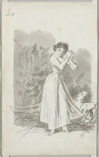 Young Woman Wringing Her Hands over a Man's Naked Body, Folio 50 (verso), by Francisco Goya