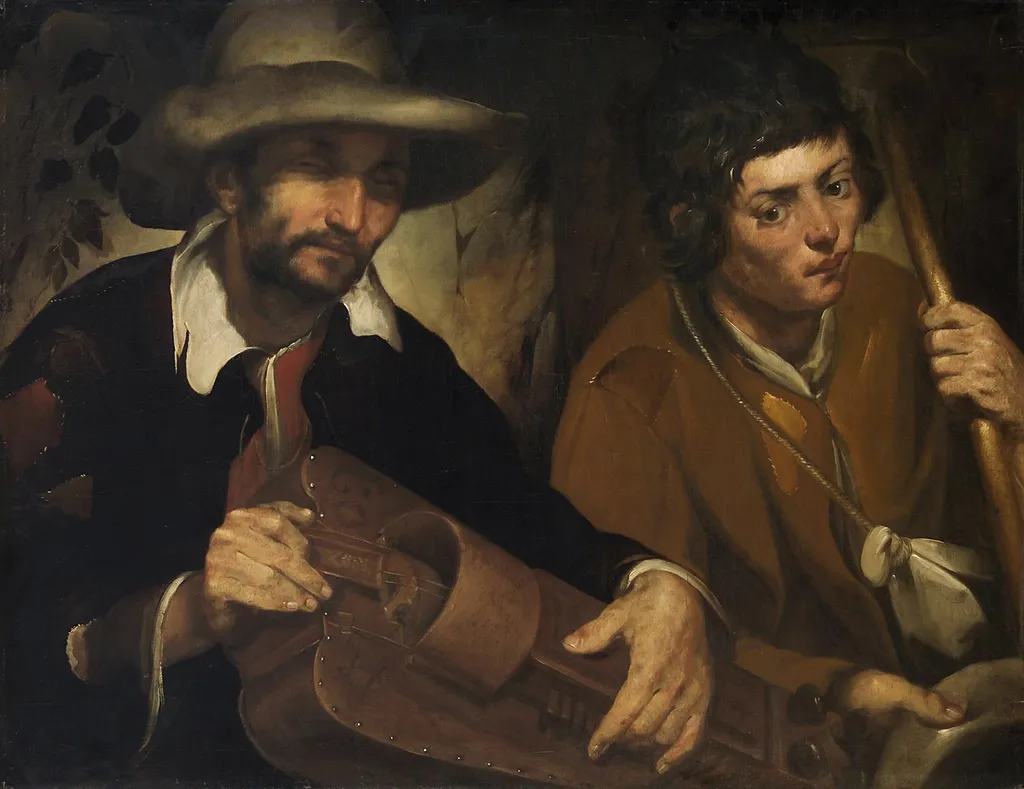 Blind hurdy-gurdy player, by Francisco Herrera the Elder, unspecified, 1640