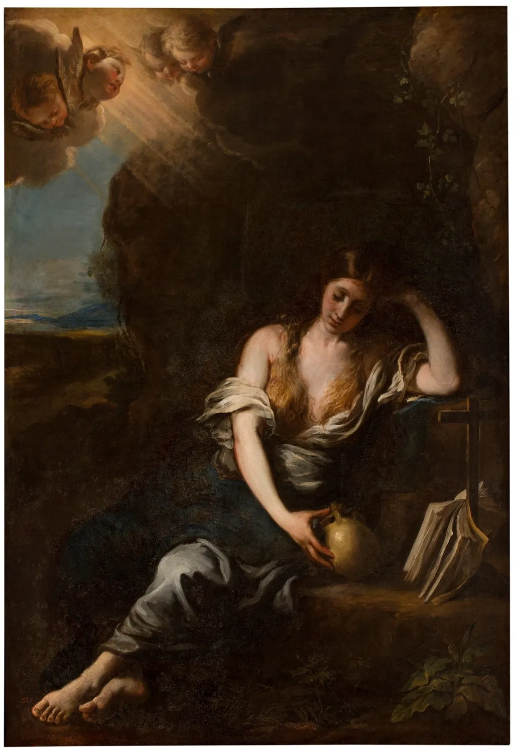 La Magdalena en el desierto, by Francisco Ignacio Ruiz de la Iglesia, oil, 1675