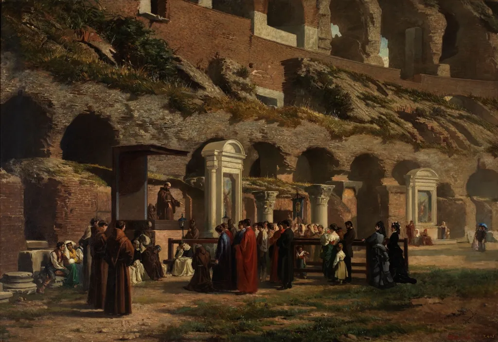 Un viernes en el Coliseo de Roma, by Francisco Javier Amérigo y Aparici, oil, 1888