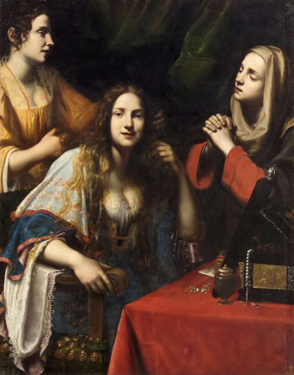 Martha scolding her vain sister Mary Magdalene, by Francisco Lupicini, oil, 1630