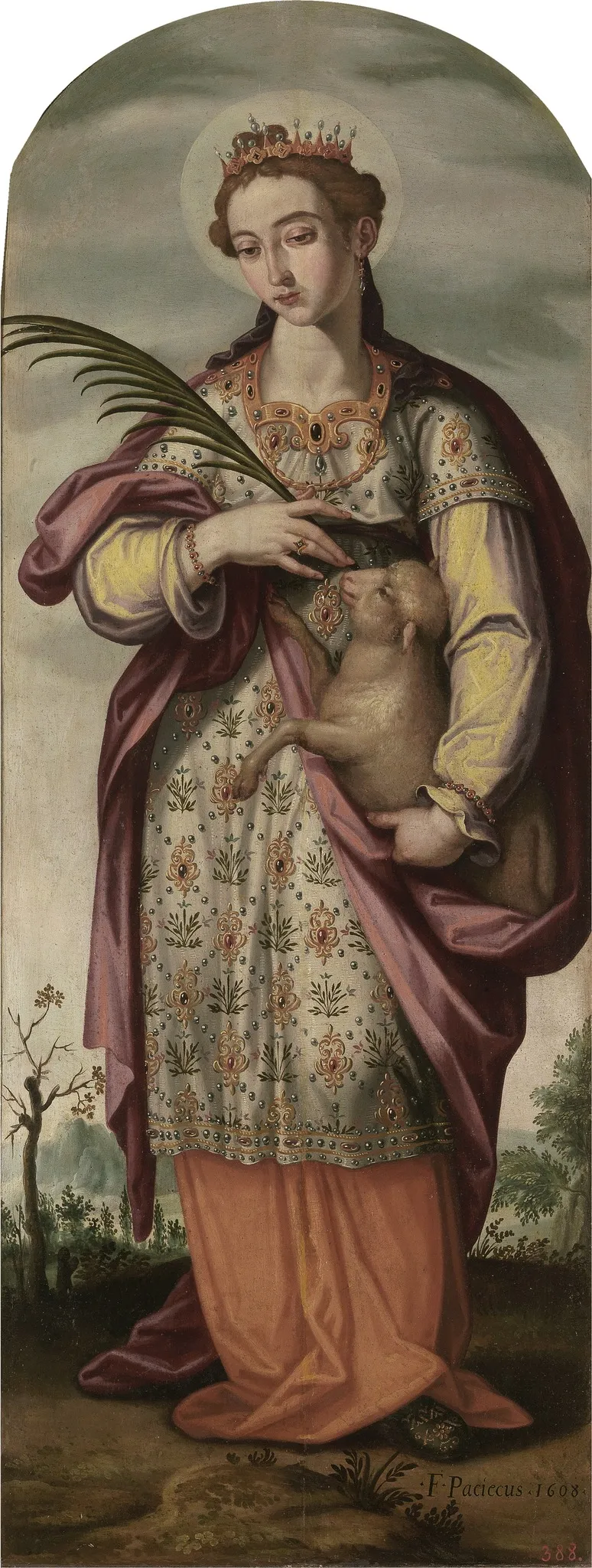 Santa Inés, by Francisco Pacheco, oil, 1608