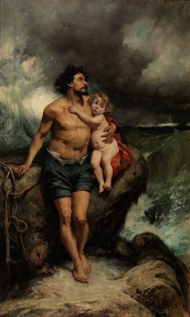 Náufragos, by Francisco Pradilla y Ortiz