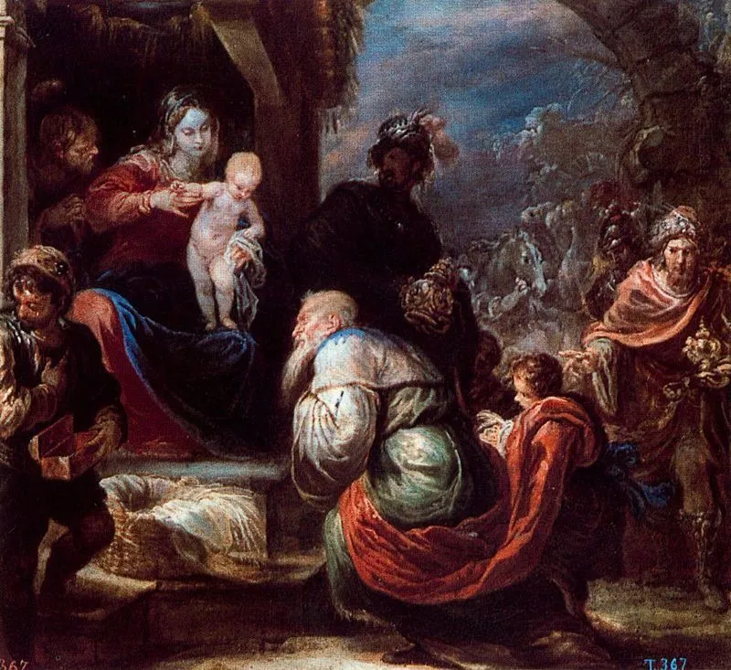 The Adoration of the Magi, by Francisco Rizi, oil, 1650