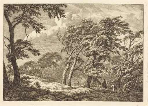 Travelers on a Forest Road in a Storm, by Franciscus A. Milatz