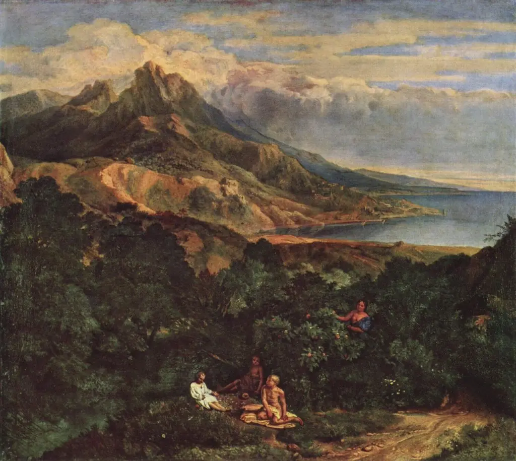 Italienische Küstenlandschaft, by Francisque Millet