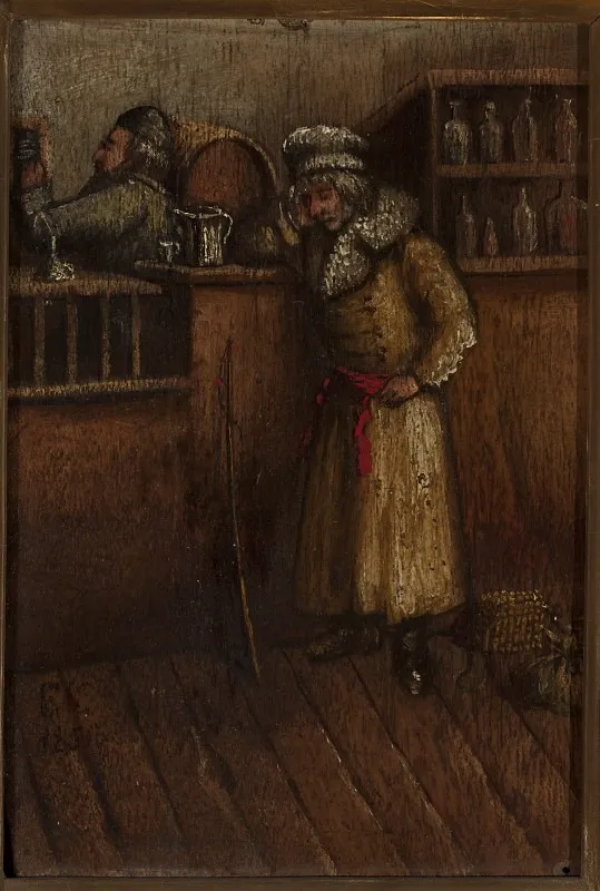 In a tavern, by Franciszek Kostrzewski, oil, 1856