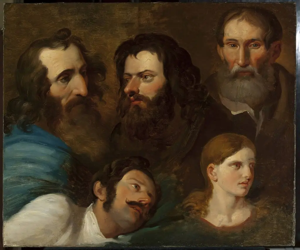 Study of five heads, by Franciszek Ksawery Lampi