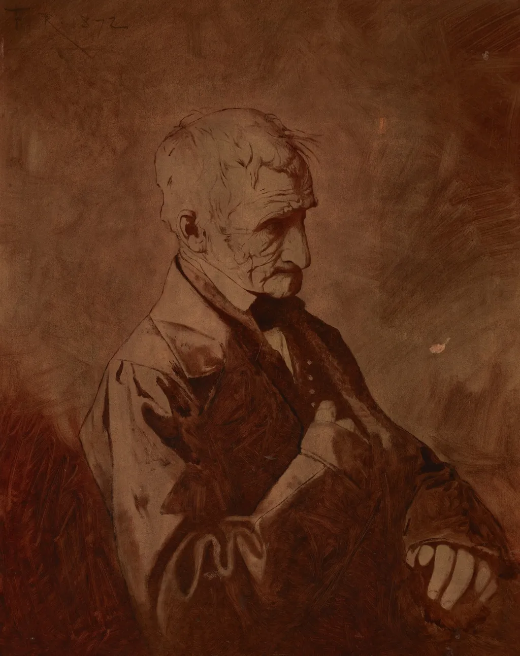 Portrait of Artist’s Father, by Franciszek Tepa, oil, 1872