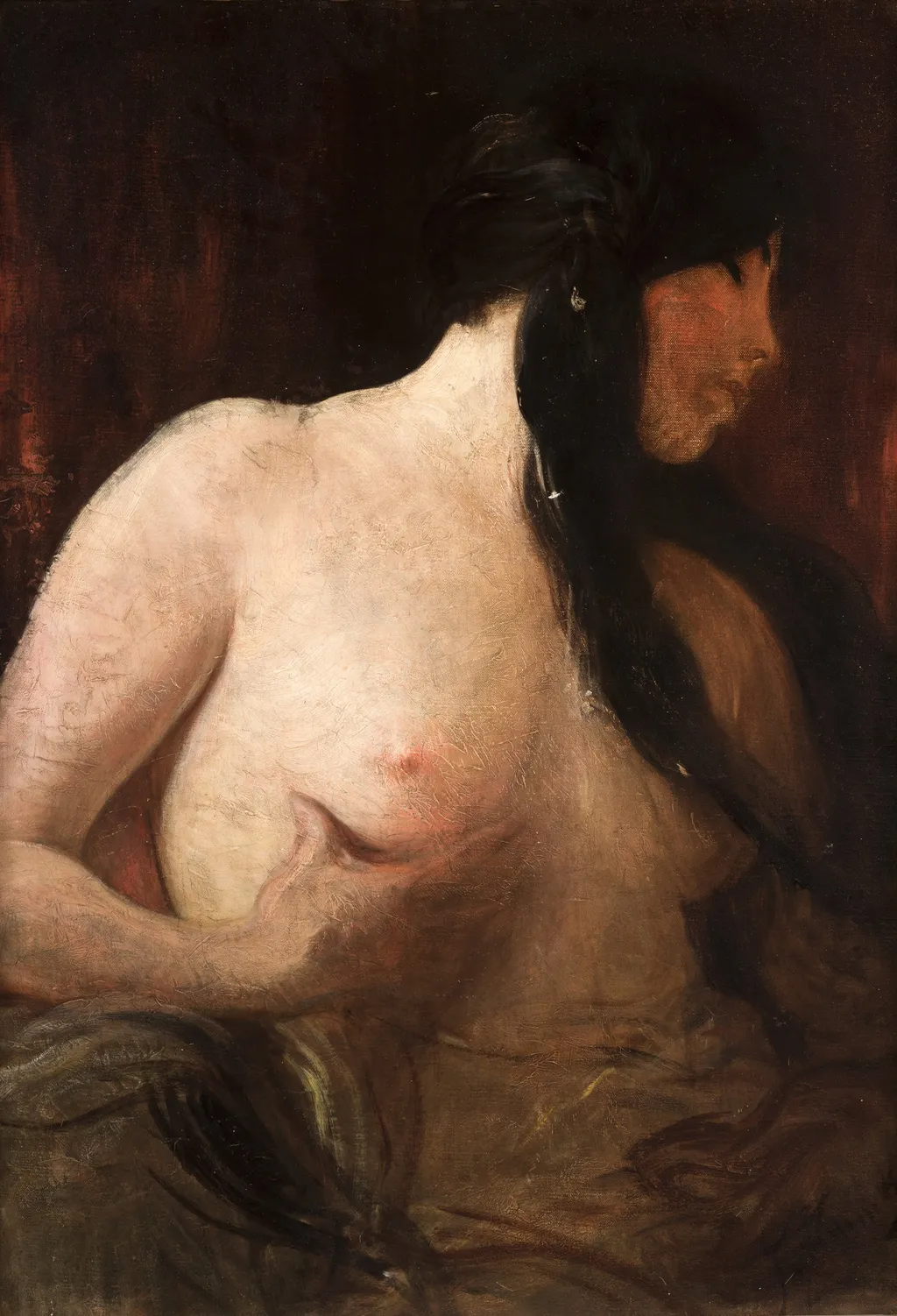 Black Tresses, by Franciszek Żmurko, oil, 1907