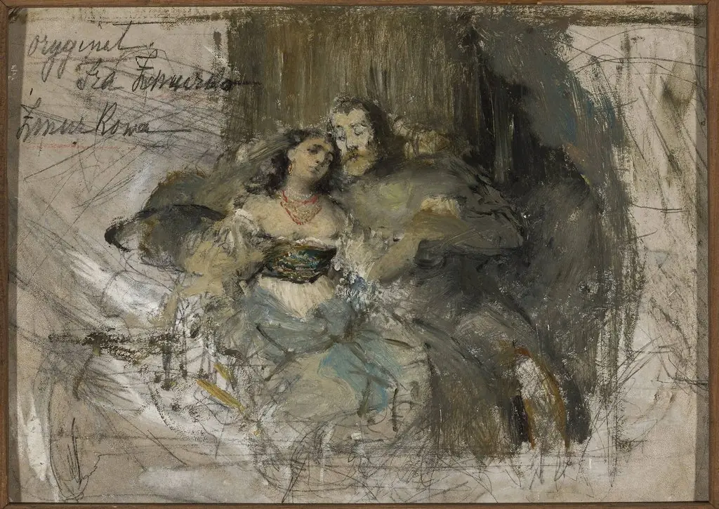 Kazimierz and Esterka (?), by Franciszek Żmurko