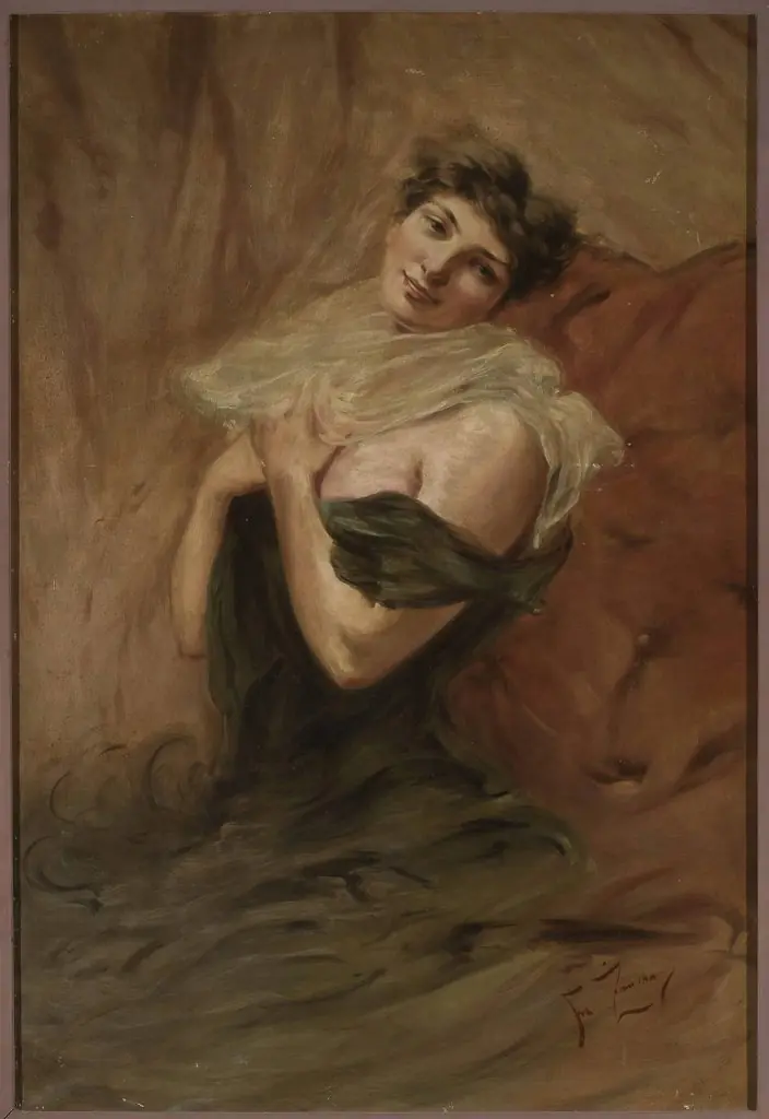 Portrait of a young woman, by Franciszek Żmurko