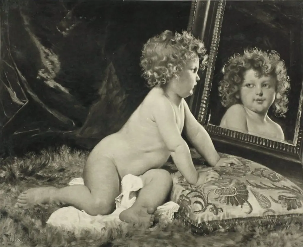 The Child and the Mirror, by François-Alfred Delobbe