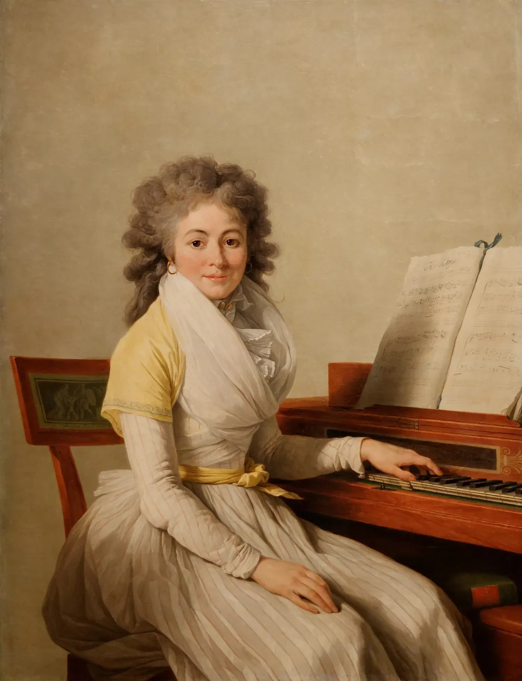 Portrait de Mademoiselle Duplant, by François-André Vincent, oil, 1797