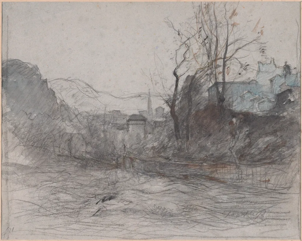Approaching Morestal, by François-Auguste Ravier, chalk, 1845