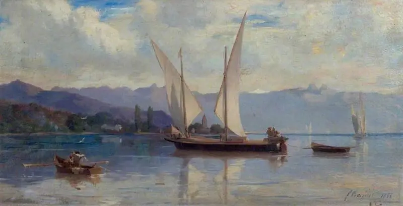 Lake Geneva with Sailing Boats, by François Bocion