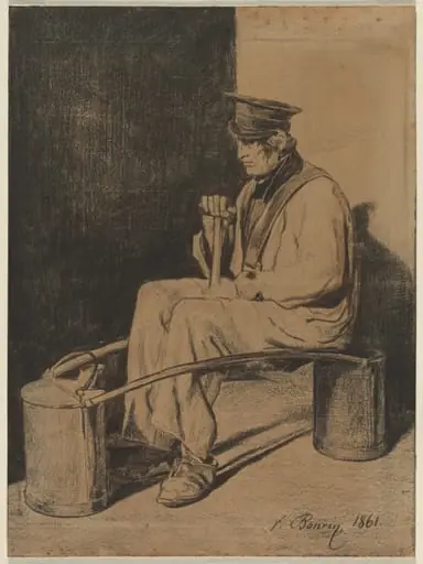 Water Carrier Seated on His Yoke, by François Bonvin