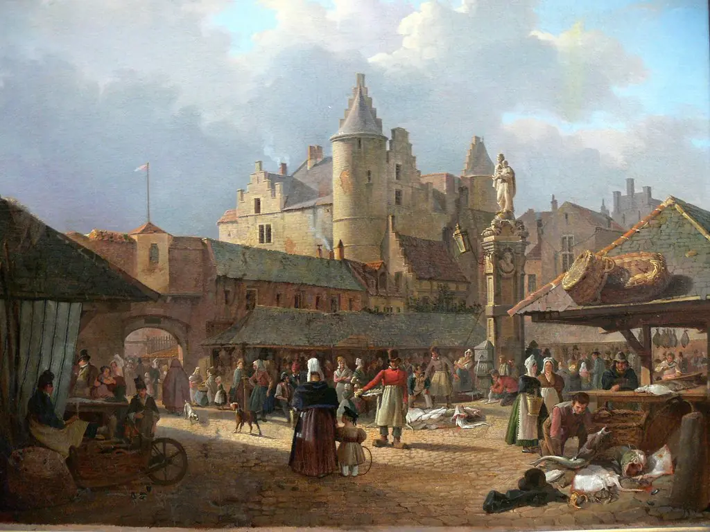 The Old Fish Market in Antwerp, by François Bossuet
