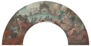 Aeneas in the Underworld, Design for a Fan, by François Boucher, 1730