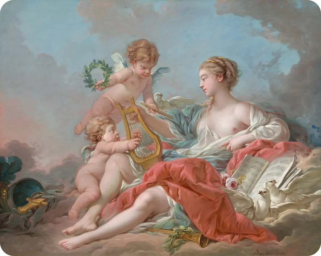 Allegory of Music, by François Boucher, oil, 1764