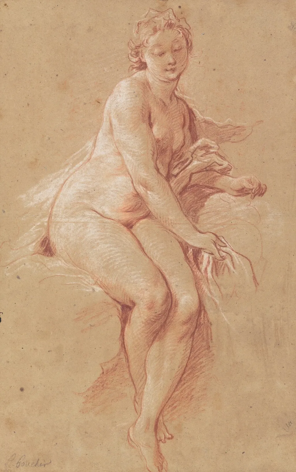 Aurora, by François Boucher, chalk, 1733