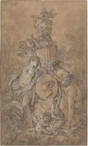 Design for a Funeral Monument, by François Boucher