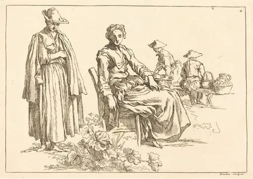 Figures in a Landscape, by François Boucher