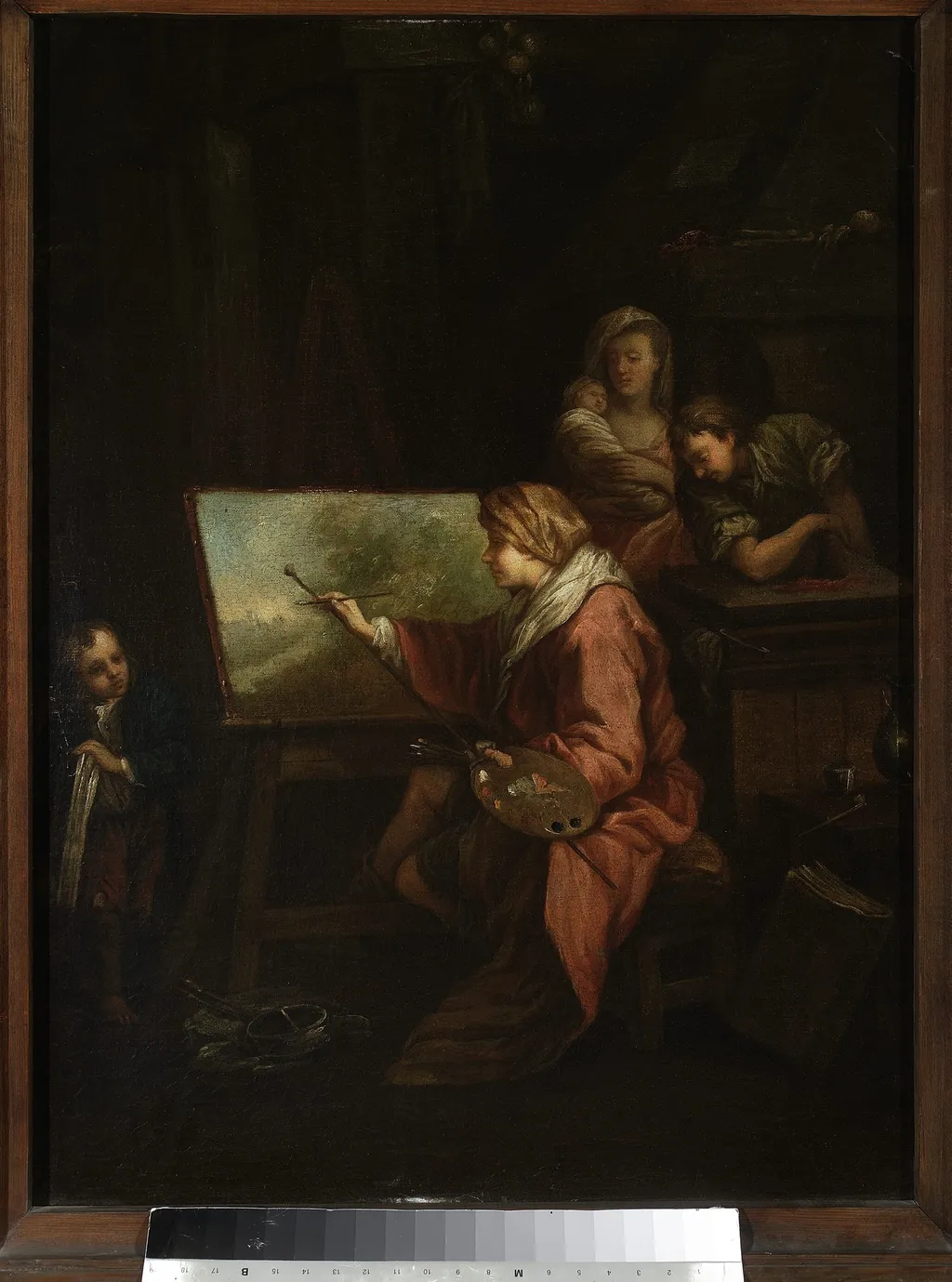In the painter's studio (“Le peintre de paysage” or “Le peintre a son chevalet”), by François Boucher, oil, 1746
