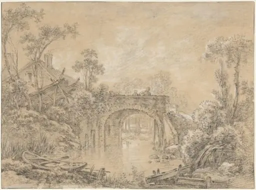 Landscape with a Rustic Bridge, by François Boucher