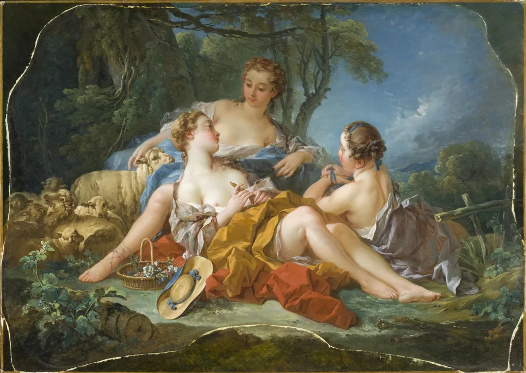 Les Confidences Pastorales, by François Boucher, oil, 1745