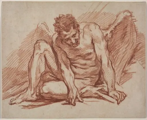 Male Academy with Wings, by François Boucher