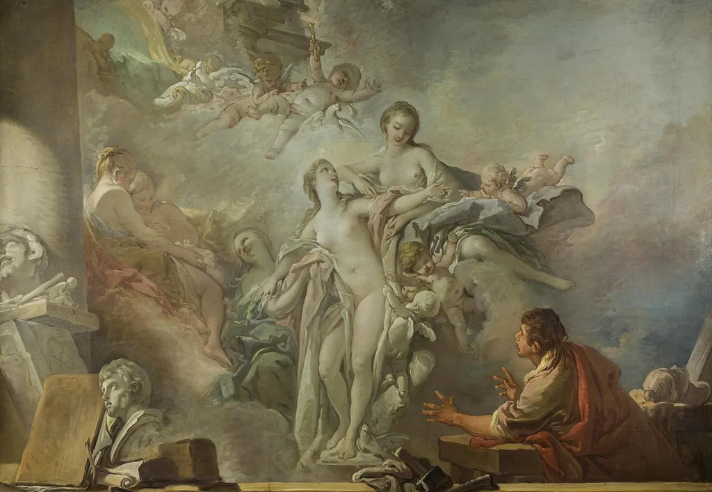 Pygmalion and Galatea, by François Boucher, oil, 1764