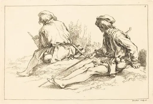 Seated Shepherd Boys, by François Boucher