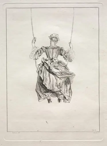 Woman on a Swing, Viewed From Behind, by François Boucher