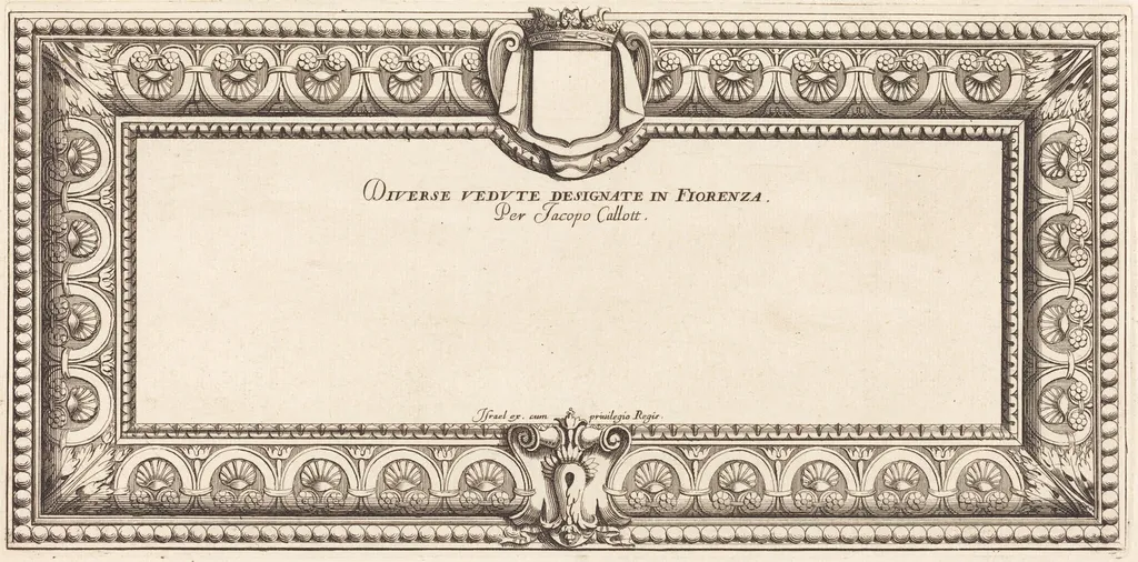 Title Page for Callot's "Various Italian Landscapes", by François Collignon, ink, 1630