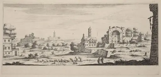 Veuë de temple de Soleil à Rome (View of the Sun Temple in Rome), by François Collignon