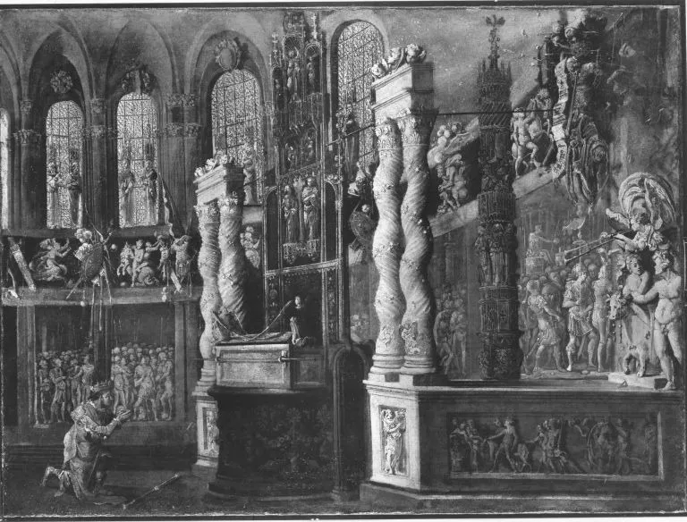 David im Tempel, by François de Nomé, unspecified, 1628