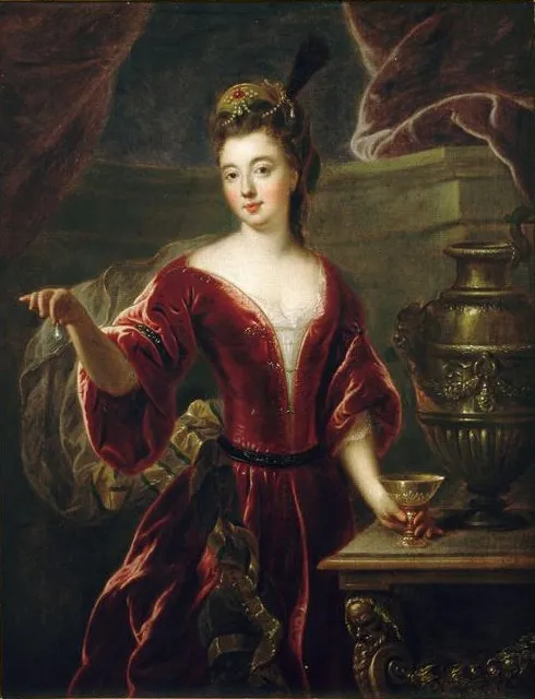 The Duchess of Maine as Cleopatra, by François de Troy, oil, 1696