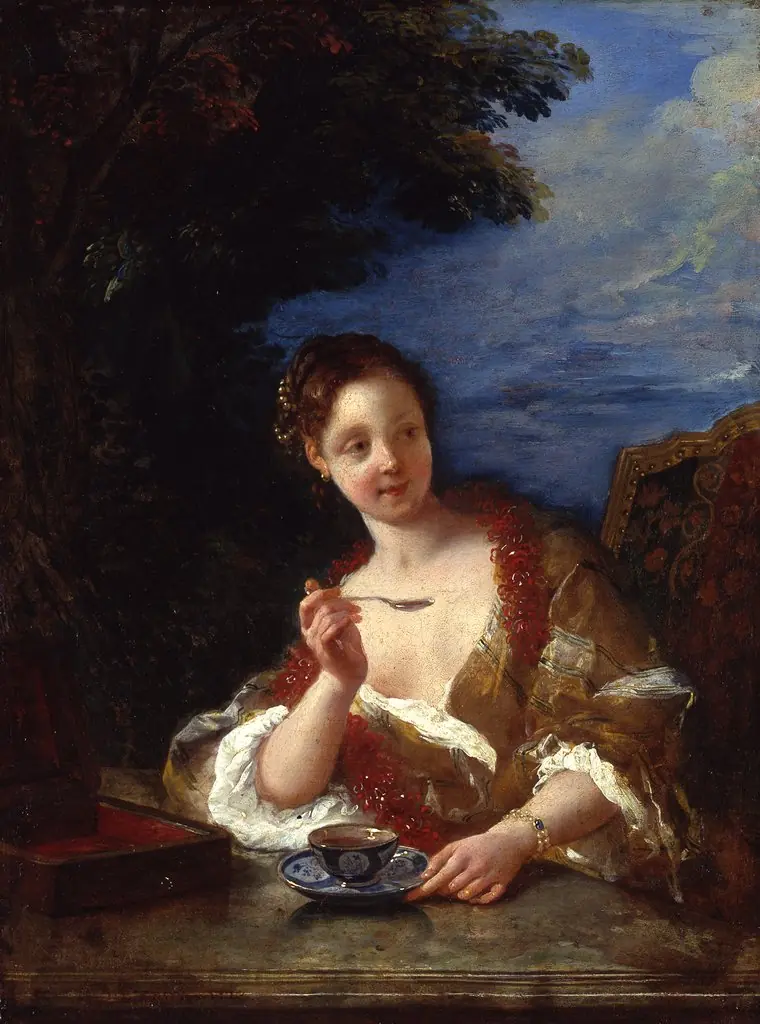 Young Woman Drinking Coffee, by François de Troy
